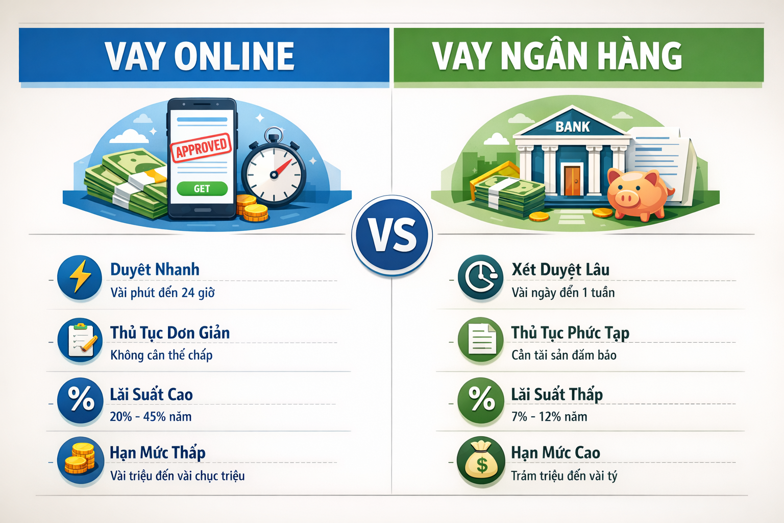 Nên Vay Online Hay Vay Ngân Hàng? So Sánh Chi Tiết Nhất